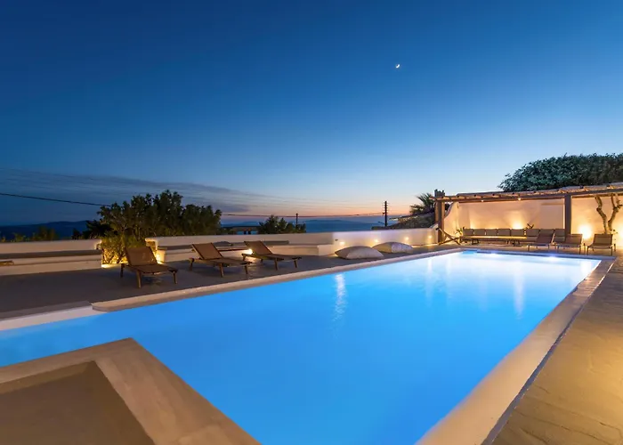 빌라 Infinium One, Sunset Views 10' From Mykonos Town! *